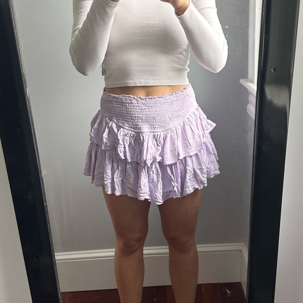 purple ruffle skirt